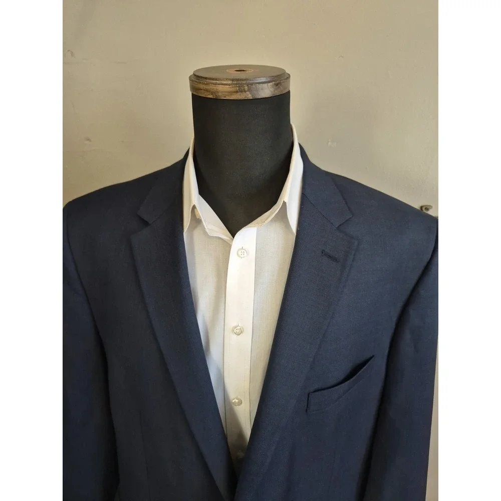 Pronto Uomo Mens Wool Sports Coat 48L Navy Blue 2 Button Double Vent Italy S703